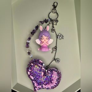 Handmade Keychain with Angel Charm